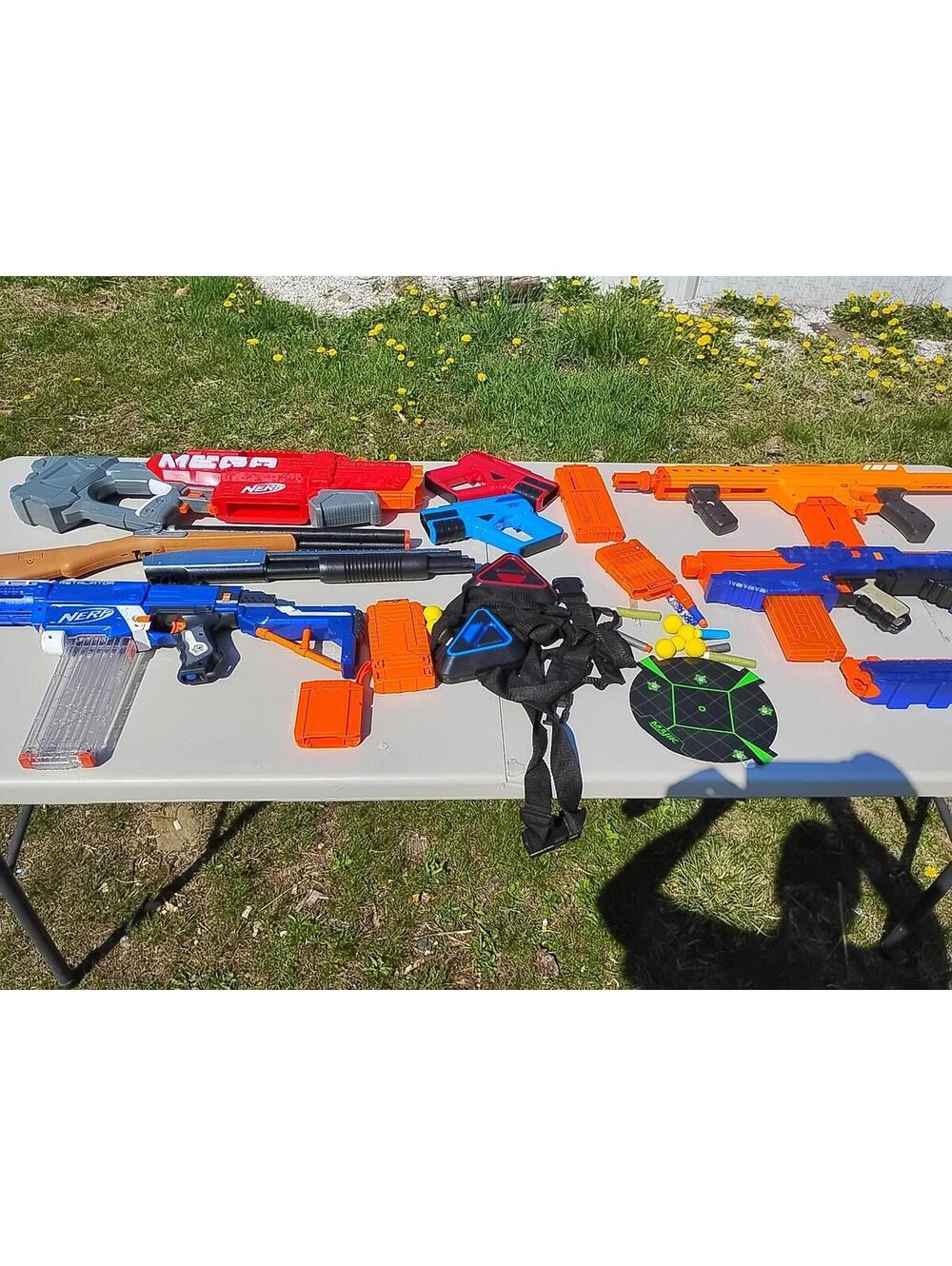 Massive NERF Gun Lot W/ Mega Motostryke & Lazer Tag&  More Estate Sale T6#25